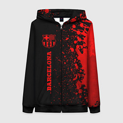 Женская толстовка на молнии Barcelona - red gradient по-вертикали