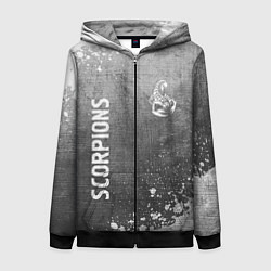 Толстовка на молнии женская Scorpions - grey gradient вертикально, цвет: 3D-черный