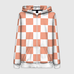 Женская толстовка на молнии Квадраты оранжевые