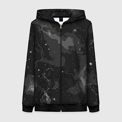 Толстовка на молнии женская Угольный серый простой абстрактный, цвет: 3D-черный