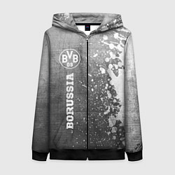 Толстовка на молнии женская Borussia - grey gradient по-вертикали, цвет: 3D-черный