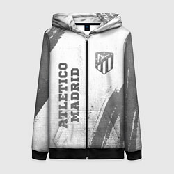 Толстовка на молнии женская Atletico Madrid - white gradient вертикально, цвет: 3D-черный