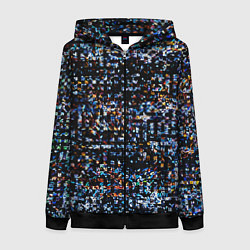 Толстовка на молнии женская Тёмный чёрно-синий мелкий квадрат, цвет: 3D-черный