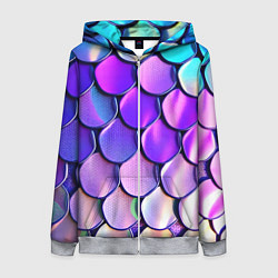 Толстовка на молнии женская Мазки краски с градиентом, цвет: 3D-меланж