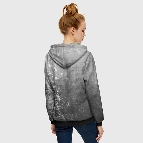 Женская толстовка на молнии Among Us - grey gradient по-вертикали / 3D-Черный – фото 4