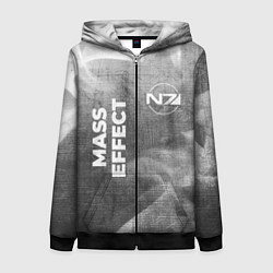 Толстовка на молнии женская Mass Effect - grey gradient вертикально, цвет: 3D-черный