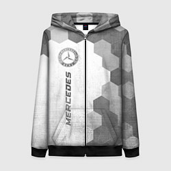 Толстовка на молнии женская Mercedes - white gradient по-вертикали, цвет: 3D-черный