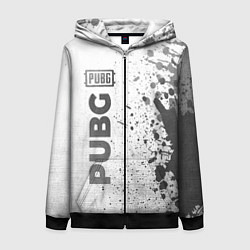 Женская толстовка на молнии PUBG - white gradient по-вертикали