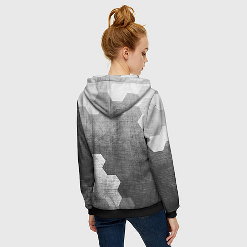 Женская толстовка на молнии Fiat - grey gradient вертикально / 3D-Черный – фото 4