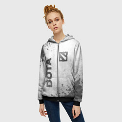 Толстовка на молнии женская Dota - white gradient вертикально, цвет: 3D-черный — фото 2