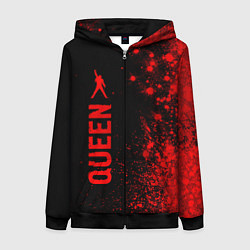 Толстовка на молнии женская Queen - red gradient по-вертикали, цвет: 3D-черный