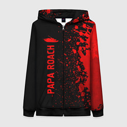 Толстовка на молнии женская Papa Roach - red gradient по-вертикали, цвет: 3D-черный
