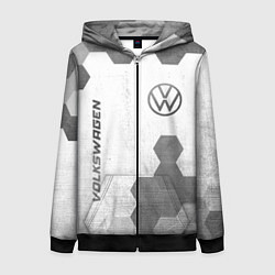 Толстовка на молнии женская Volkswagen - white gradient вертикально, цвет: 3D-черный