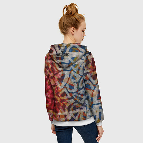 Женская толстовка на молнии Acra Batik / 3D-Белый – фото 4