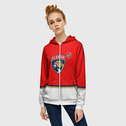 Толстовка на молнии женская Флорида Пантерз хоккей, цвет: 3D-белый — фото 2