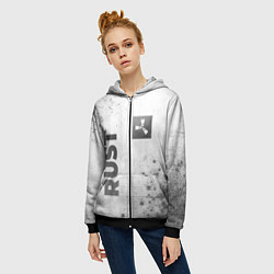 Толстовка на молнии женская Rust - white gradient вертикально, цвет: 3D-черный — фото 2