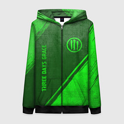 Женская толстовка на молнии Three Days Grace - green gradient вертикально