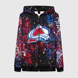 Толстовка на молнии женская Colorado Avalanche NHL black, цвет: 3D-черный