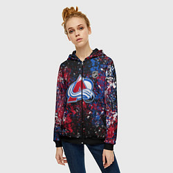 Толстовка на молнии женская Colorado Avalanche NHL black, цвет: 3D-черный — фото 2