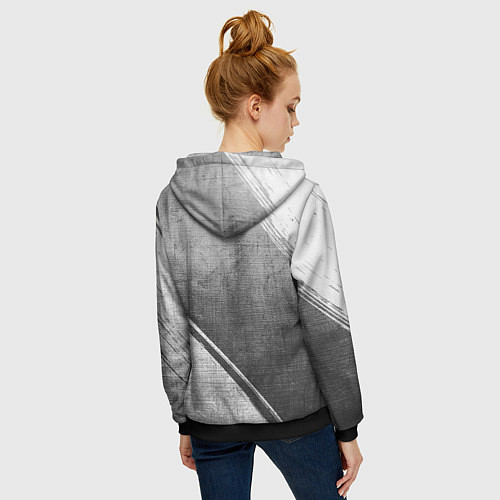 Женская толстовка на молнии Gears of War - grey gradient вертикально / 3D-Черный – фото 4