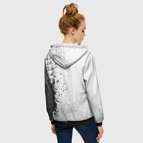 Женская толстовка на молнии Powerwolf - white gradient по-вертикали / 3D-Черный – фото 4