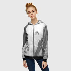 Толстовка на молнии женская Король и Шут - white gradient вертикально, цвет: 3D-черный — фото 2