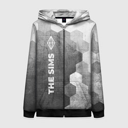 Женская толстовка на молнии The Sims - grey gradient по-вертикали