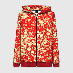 Женская толстовка на молнии Пятнистый красно-жёлтый