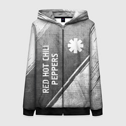 Толстовка на молнии женская Red Hot Chili Peppers - grey gradient вертикально, цвет: 3D-черный