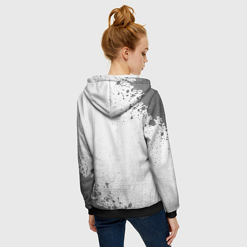 Женская толстовка на молнии Fall Out Boy - white gradient вертикально / 3D-Черный – фото 4