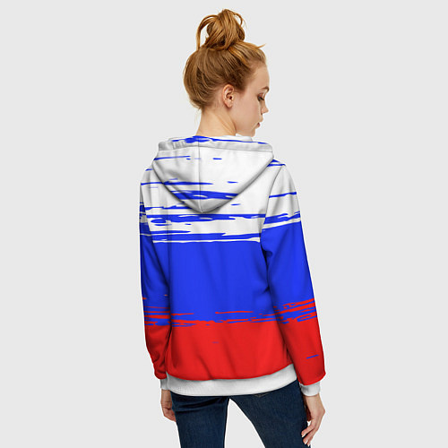 Женская толстовка на молнии Патриот - флаг / 3D-Белый – фото 4