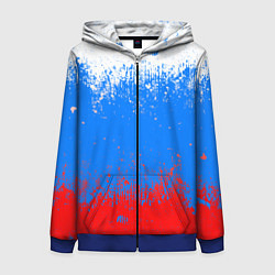 Толстовка на молнии женская Патриот - флаг, цвет: 3D-синий