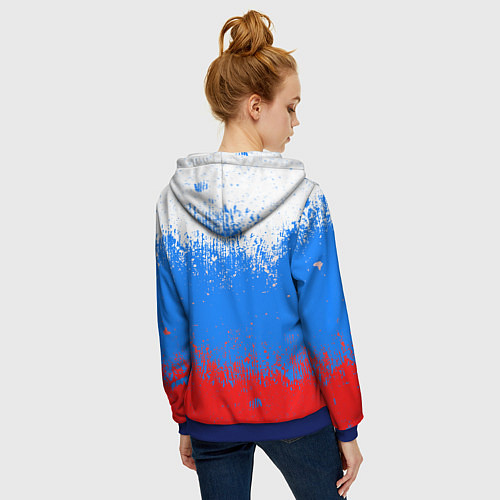 Женская толстовка на молнии Патриот - флаг / 3D-Синий – фото 4