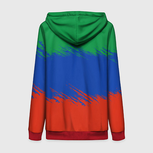 Женская толстовка на молнии Дагестанские цвета / 3D-Красный – фото 2