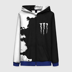 Женская толстовка на молнии Monster energy краски белые