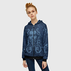 Толстовка на молнии женская Викинг орнамент, цвет: 3D-черный — фото 2