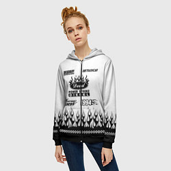 Толстовка на молнии женская Dead white - Bones, цвет: 3D-черный — фото 2
