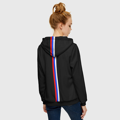 Женская толстовка на молнии Russia sports team / 3D-Черный – фото 4