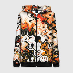 Женская толстовка на молнии Абстракция разлитые краски оранжевый