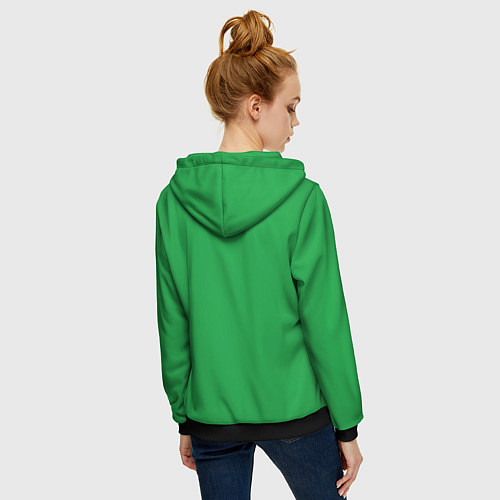 Женская толстовка на молнии Ремень безопасности, зеленый / 3D-Черный – фото 4