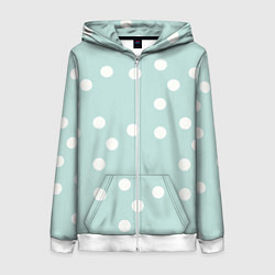 Толстовка на молнии женская Снежная морская пена, цвет: 3D-белый