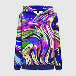 Толстовка на молнии женская Абстракция пластика синий, цвет: 3D-синий