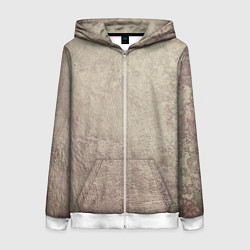 Толстовка на молнии женская Абстракция - grey pink wall, цвет: 3D-белый