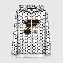 Толстовка на молнии женская Сент Луис Блюз - белые соты, цвет: 3D-белый