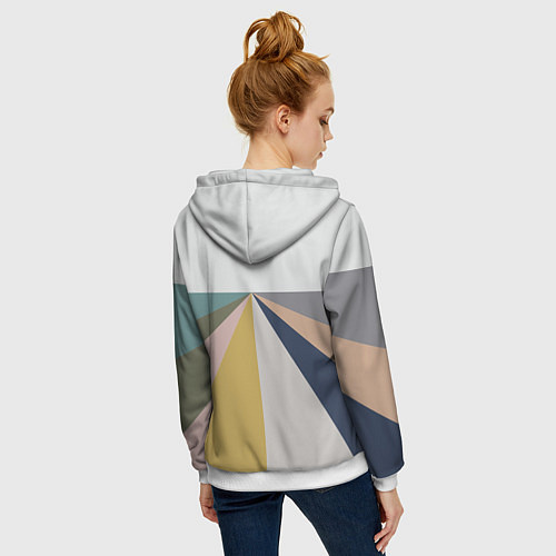 Женская толстовка на молнии Черное солнце красная луна / 3D-Белый – фото 4