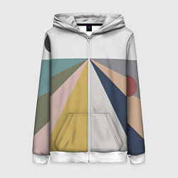 Толстовка на молнии женская Черное солнце красная луна, цвет: 3D-белый