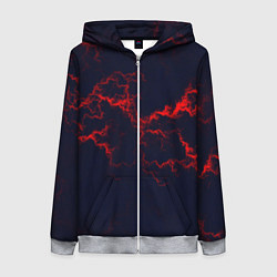 Женская толстовка на молнии Lightning red glow