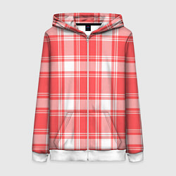Женская толстовка на молнии Checked red white
