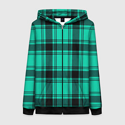 Женская толстовка на молнии Checkered turquoise