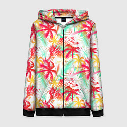 Женская толстовка на молнии Palm red yellow